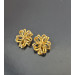 Vintage Gold Tone Floral Clip-On Earrings – Statement Flower Earrings