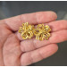 Vintage Gold Tone Floral Clip-On Earrings – Statement Flower Earrings