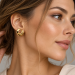 Vintage Monet Gold-Tone Clip-On Earrings – Retro Geometric Elegance