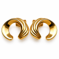 Vintage Monet Gold-Tone Clip-On Earrings – Retro Geometric Elegance