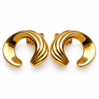 Vintage Monet Gold Clip-On Earrings | Retro  Statement Jewelry | Collectible 1980s Earrings