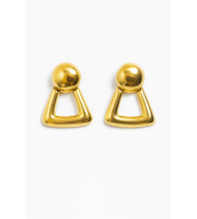 Vintage Monet Gold Clip-On Earrings | Retro Triangle Statement Jewelry | Collectible 1980s Earrings Vintage Monet Gold Clip-On Earrings | Retro Triangle Statement Jewelry | Collectible 1980s Earrings