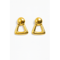 Vintage Monet Gold Clip-On Earrings | Retro Triangle Statement Jewelry | Collectible 1980s Earrings