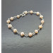 Peach Pearl Bracelet — Sterling Silver Freshwater Pearl Bracelet, Handmade