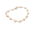 Peach Pearl Bracelet — Sterling Silver Freshwater Pearl Bracelet, Handmade