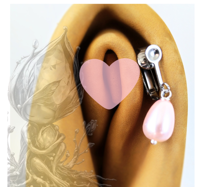 Clitoral Jewellery , Faux piercing with pink pearl Non Piercing Clit Clip Adult fun sex toys
