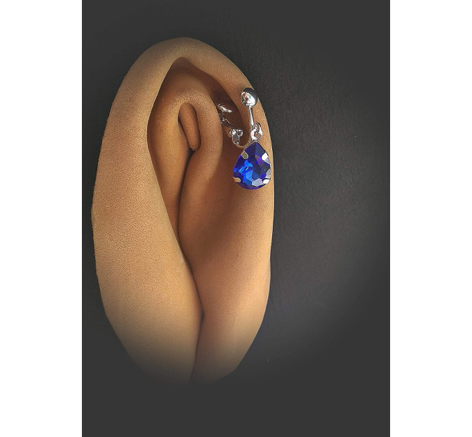 Royal Blue Crystal Faux Clitoral Jewelry