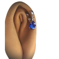 Royal Blue Crystal Faux Clitoral Jewelry