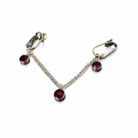 Purple Crystal Chain Body Jewelry, Non-Piercing Steel Clips 