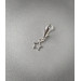 1 Sterling silver clip with sterling silver star Faux piercing silver pendant Non Piercing