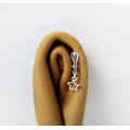 1 Sterling silver clip with sterling silver star Faux piercing silver pendant Non Piercing