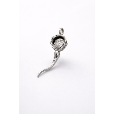 Handmade Sterling Silver Fertilization Pendant – Egg Cell & Sperm Symbol Necklace