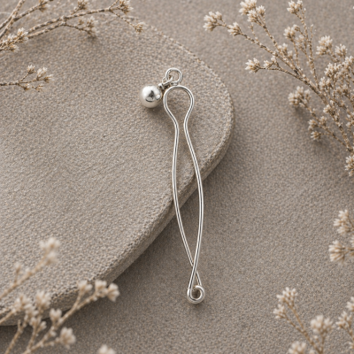 Fake Christina Piercing Handmade Silver with 5mm Ball