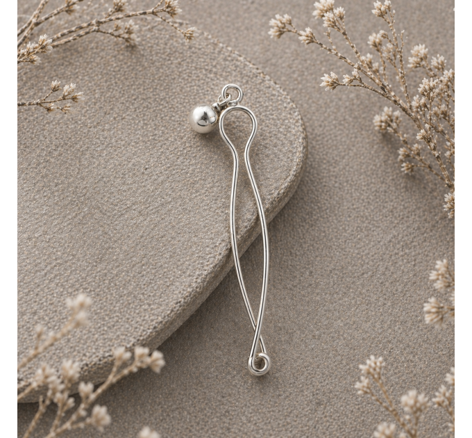 Fake Christina Piercing Handmade Sterling Silver with 5mm Ball