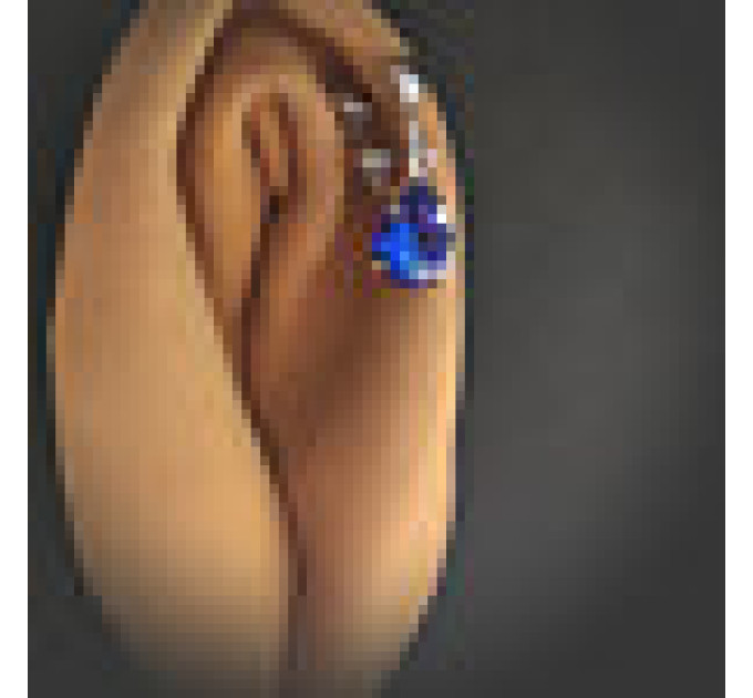 Royal Blue Crystal Faux Clitoral Jewelry