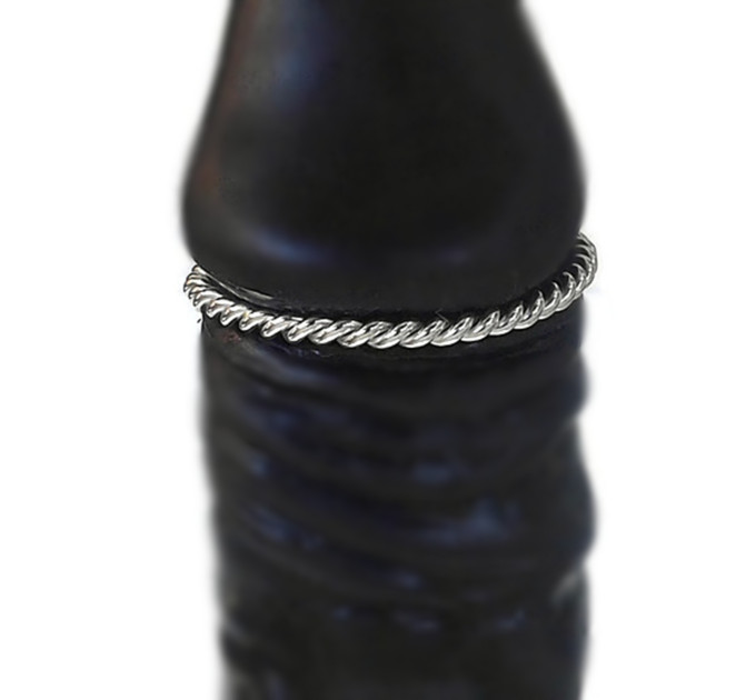 Twisted Rope Sterling Silver Penis Ring – Handmade Men's Body Jewelry