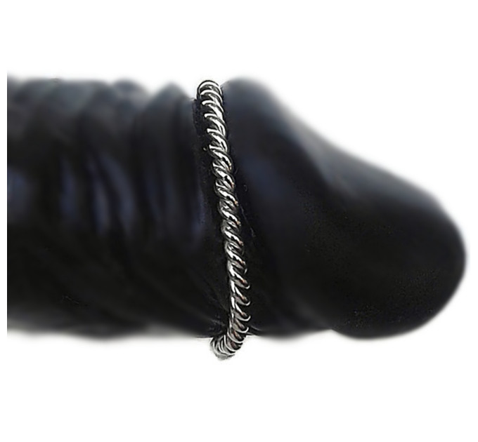 Twisted Rope Sterling Silver Penis Ring – Handmade Men's Body Jewelry