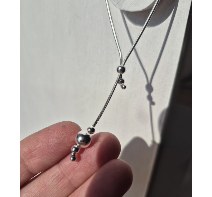 Sterling Silver Lasso Ring with Snake Chain