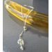 Handmade Sterling Silver Adjustable Lasso Ring with Vintage Czech Crystal