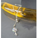 Handmade Sterling Silver Adjustable Lasso Ring with Vintage Czech Crystal