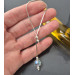 Handmade Sterling Silver Adjustable Lasso Ring with Vintage Czech Crystal