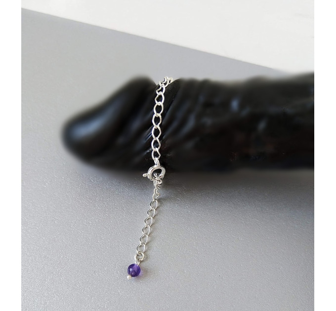 Amethyst Penis Chain — Non-Piercing Sterling Silver Adjustable SilverBuds