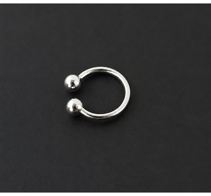 Fake Prince Albert Piercing – Sterling Silver Non-Piercing PA Ring for Men SilverBuds