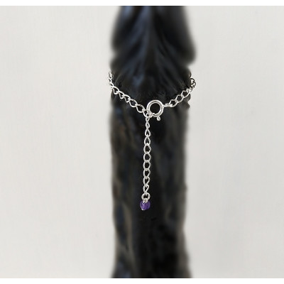 Amethyst Penis Chain — Non-Piercing Sterling Silver Adjustable