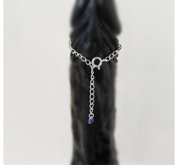 Amethyst Penis Chain — Non-Piercing Sterling Silver Adjustable SilverBuds