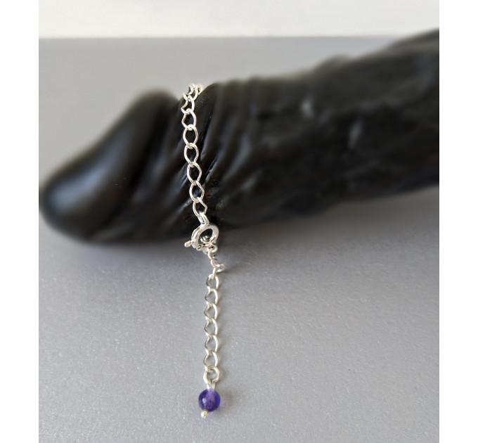 Amethyst Penis Chain — Non-Piercing Sterling Silver Adjustable SilverBuds