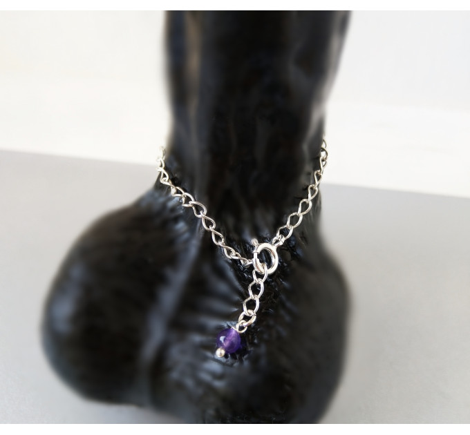 Amethyst Penis Chain — Non-Piercing Sterling Silver Adjustable SilverBuds