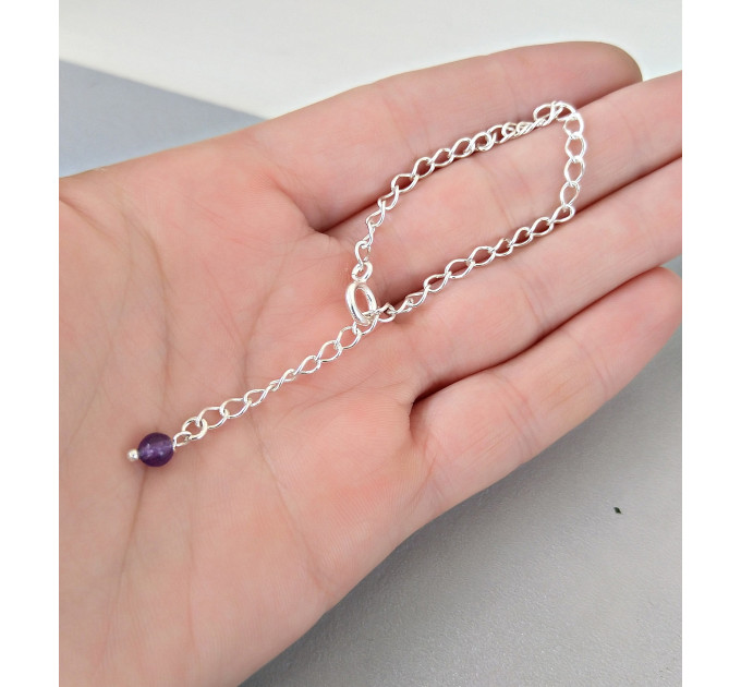 Amethyst Penis Chain — Non-Piercing Sterling Silver Adjustable SilverBuds