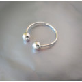 Cock Glans Rings - Solid Silver - Worn below the head of your cock on your Frenulum - 2 pressure balls - Handmade body jewellery for Men