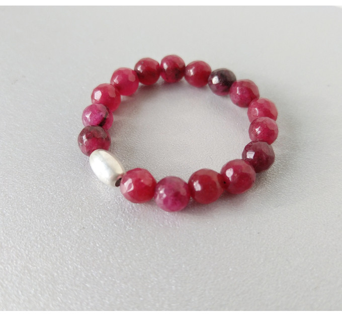 Agate Beaded Penis Ring with Sterling Silver Bead – Stretch Intimate Jewelry for Men