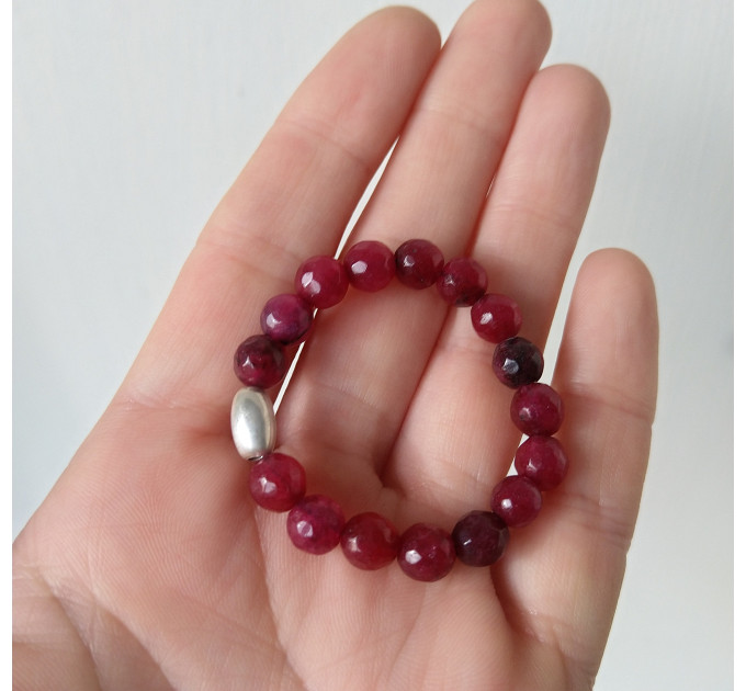 Agate Beaded Penis Ring with Sterling Silver Bead – Stretch Intimate Jewelry for Men