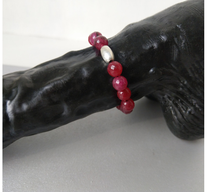 Agate Beaded Penis Ring with Sterling Silver Bead – Stretch Intimate Jewelry for Men