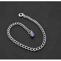 Amethyst Penis Chain — Non-Piercing Sterling Silver Adjustable