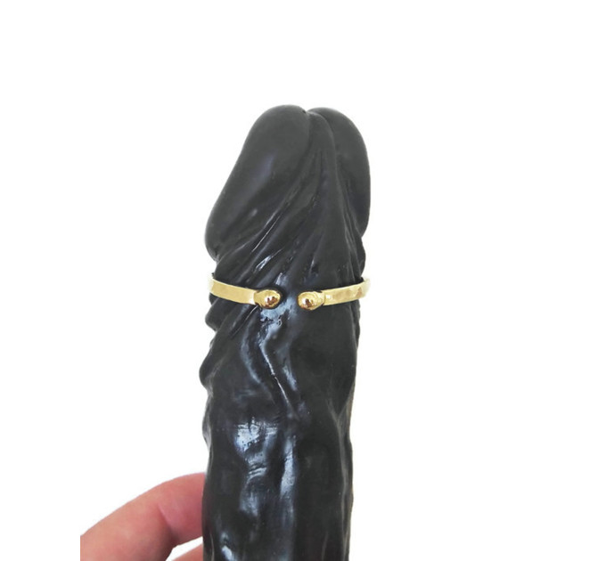 Handmade Hammered Brass Penis Ring – Adjustable Non-Piercing Jewelry for Men