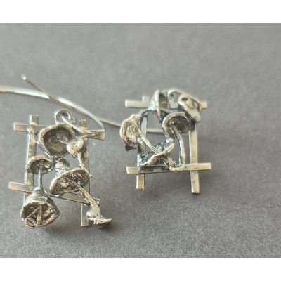 Unique Handmade Silver Earrings – Sculptural Artistic Jewelry by SilverBuds