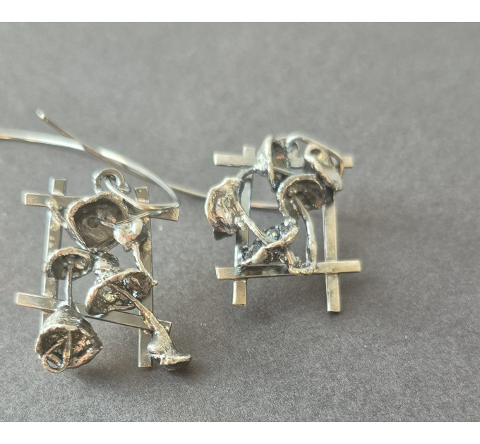 One-of-a-Kind Handmade Silver Earrings – Abstract Sculptural Design