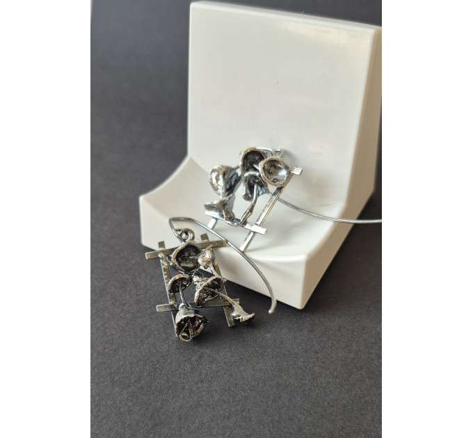 One-of-a-Kind Handmade Silver Earrings – Abstract Sculptural Design