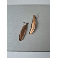 Handmade Electroformed Copper Feather Earrings