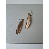 Copper Feather Earrings – Electroformed | 6 cm | Handmade by SilverBuds