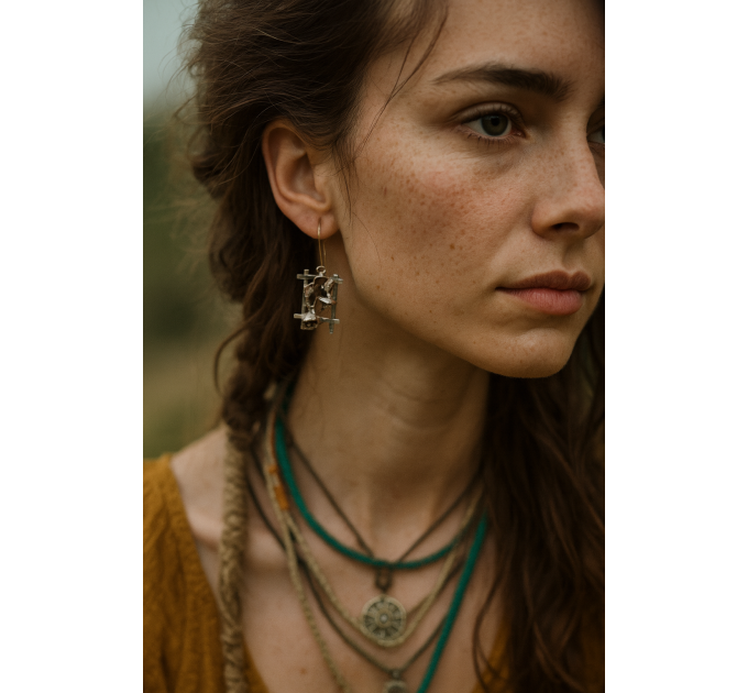 One-of-a-Kind Handmade Silver Earrings – Abstract Sculptural Design