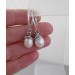 Sterling silver earrings with natural pearls