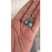 Larimar Wire Wrapped Earrings – Handmade Silver Drop Earrings 