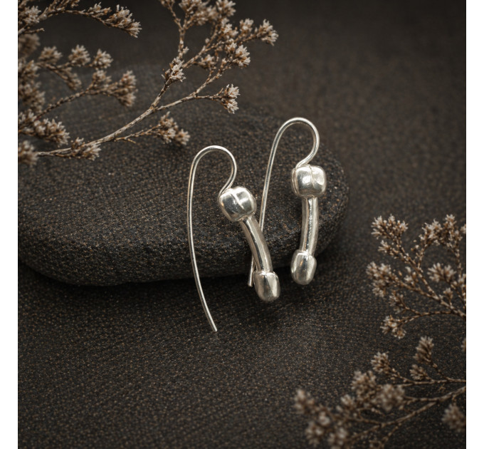 Handmade Silver 925 Penis Shape Earrings