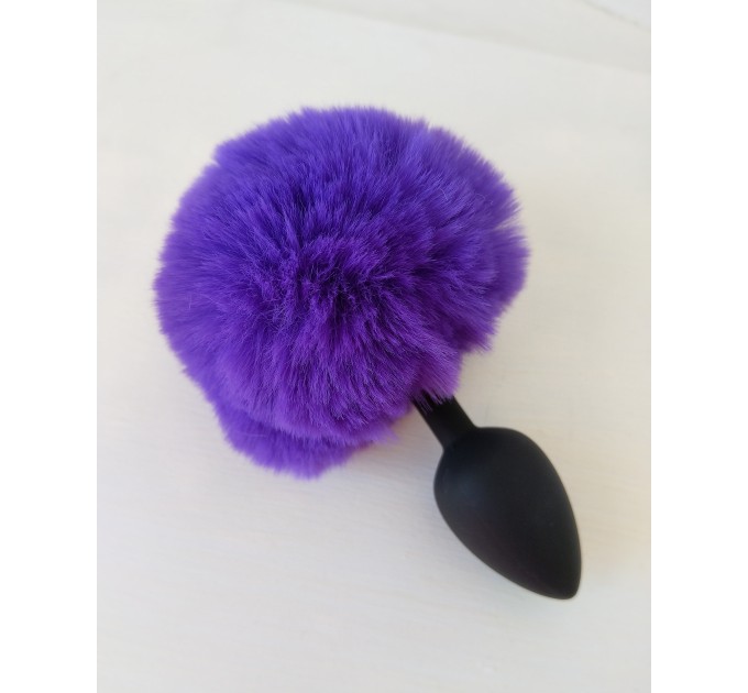 Purple Bunny Tail Anal Plug 