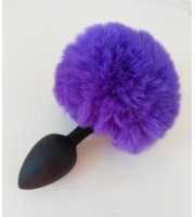 Purple Bunny Tail Anal Plug 