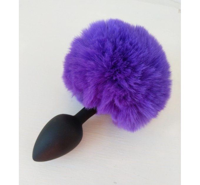 Purple Bunny Tail Anal Plug 